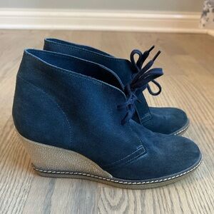 J. Crew MacAlister Suede Wedge Chukka Boots Navy